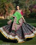 Beautiful Black Colored Beautiful Embroidered Lehenga With Real Mirror Work