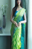 AdmiraBle Blue And Perot Weaving Soft Silk Designer Saree