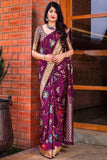 Classic Purple Colored Soft Silk Function wear Saree