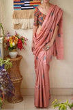 AdmiraBle Banarasi Pure Soft Silk Peach Saree