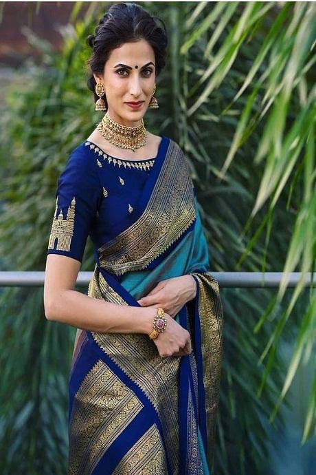 Buy Firozi-Blue Sarees for Women by HOUSE OF BEGUM Online | Ajio.com