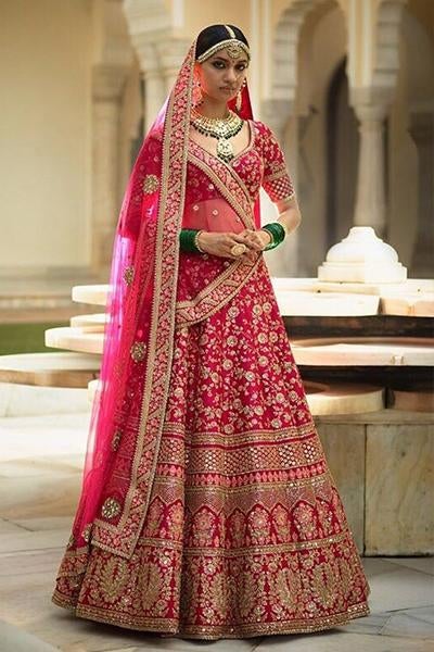 Simple And Elegant Printed Bridal Lehenga - Shaadiwish