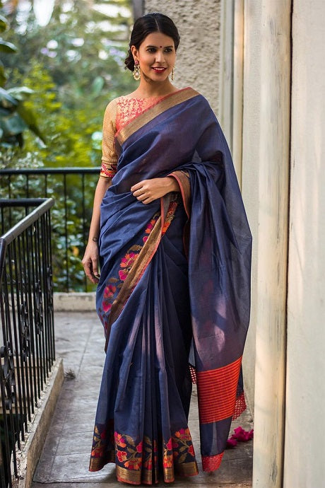 Buy Blue Saree Online For Women @ Best Price In India | YOYO Fashion