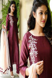 Fancy Wine Color Salwar Suit With Bottom Dupatta TDS2618