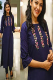 Gorgeous Royal Blue Color Fancy Kurti TDS2505