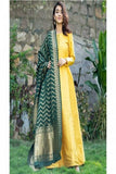 Eye Watering Yellow Color Jacquard Suit with Bottom Nazneen Dupatta TDS2420