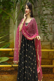 Gorgeous Black Color Heavy Suit With Foil Work TDS2248