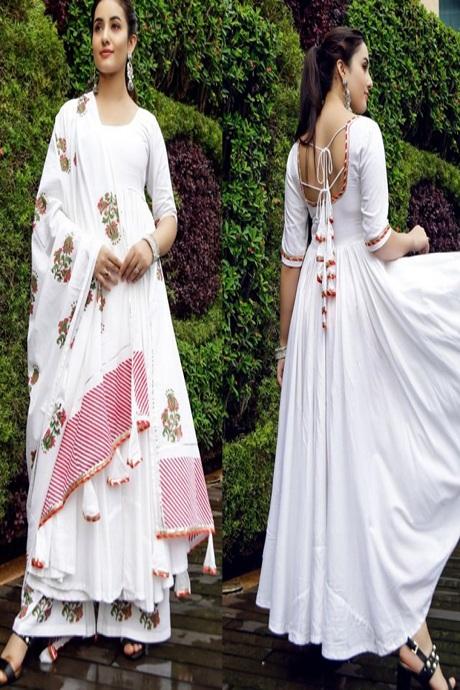 White long hot sale salwar