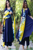 Gorgeous Royal Blue Color Anarkali Kurti With Digital Print Dupatta TDS2681