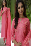 Online Pink  Color  Kurti With Pink Dupatta TDS2642