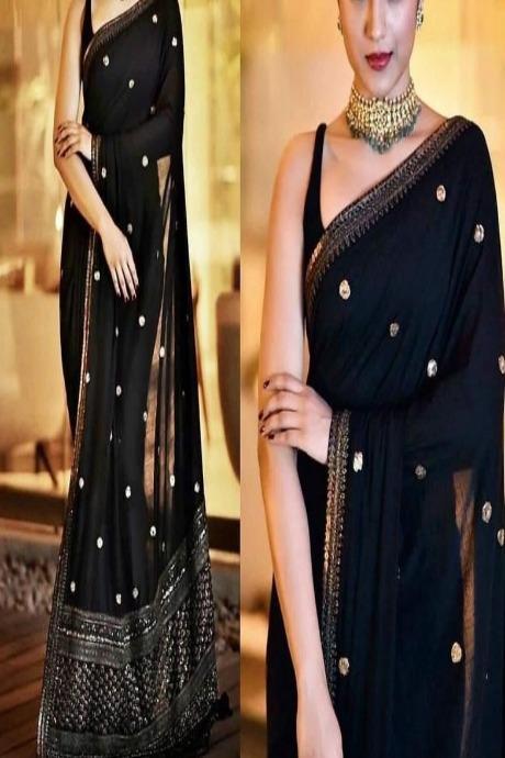 Designer Silk Handloom Embedded Sequin Saree – sasyafashion