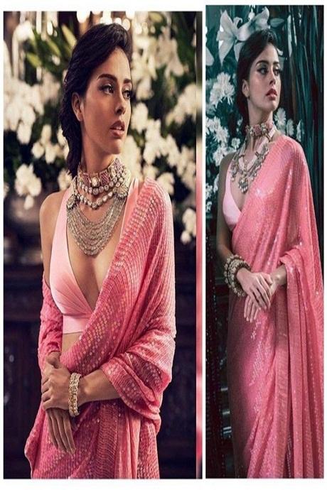 Buy Yourwish Women Pink Georgette Embroidered Bollywood Saree, Koskii  Online at Best Prices in India - JioMart.