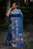 Fascinating Royal Blue Colored Georgette Base Party Wear