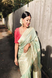 Superior Light Green  Color Soft Silk Saree Fashion