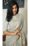 Appealing Gray  Colored Women's Soft Silk Printed Party Wear Saree