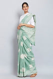 Sea Green Colored Function Wear Saree With Designer Blouse