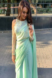 Adorable Green Colored Silk Saree Design