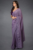 Glitzy Purple  Color Sequins Saree With Silk Blouse