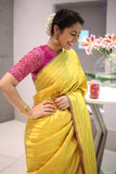 Lavishing Yellow Colored Designer Wedding Wear  Silk Saree