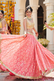 Gorgeous Pink Colored  Hand Mirror Lehenga Choli TDS4897