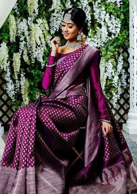 Saree for Women - Buy Deep Wine Patterned Saree Online @Mohey
