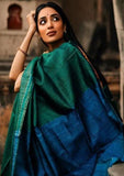 CharBmatic Blue Color Designer Zarna Pure Silk Saree