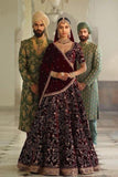 Blissful Maroon Colored  Bride Lehenga Choli TDS2926