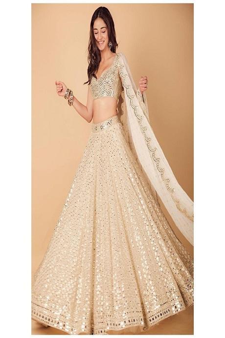 Party Wear off White Lehenga in Zari and Sequence Work Indian Wedding ,  Function Wear Lehenga, Indian Lehenga, Reception Wear Lehenga Skirt - Etsy