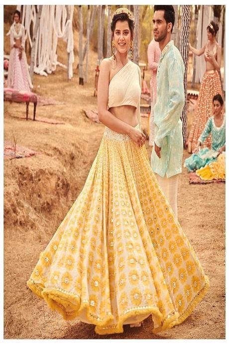 Buy Haldi Yellow Lehenga Choli Online in India - Etsy | Designer lehenga  choli, Lehenga designs, Indian dresses