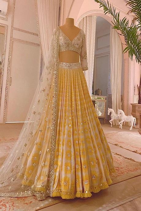 Buy Yellow Scintillating Designer Heavy Wedding Lehenga Choli | Wedding Lehenga  Choli