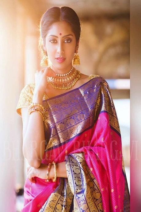 traditional wear satin silk saree with jacquard blouse -8727104591 |  Heenastyle