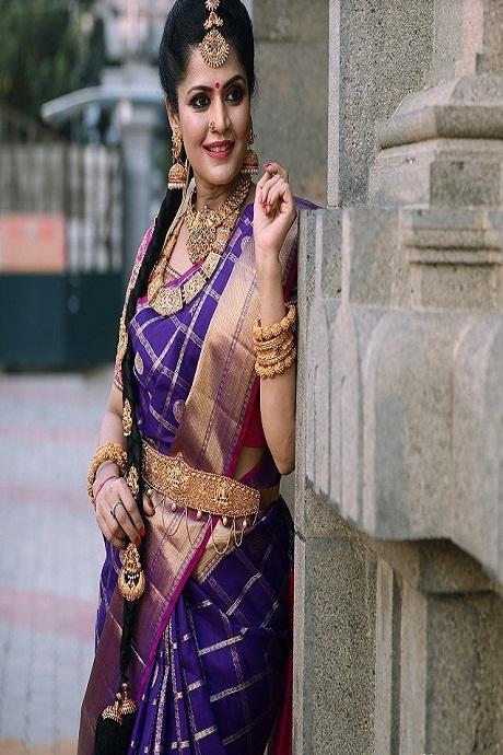 Purple Wedding Patola Silk Trendy Saree buy online -