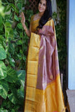 Engrossing Light Yellow Heavy Kanjivaram Pure Soft Silk Saree