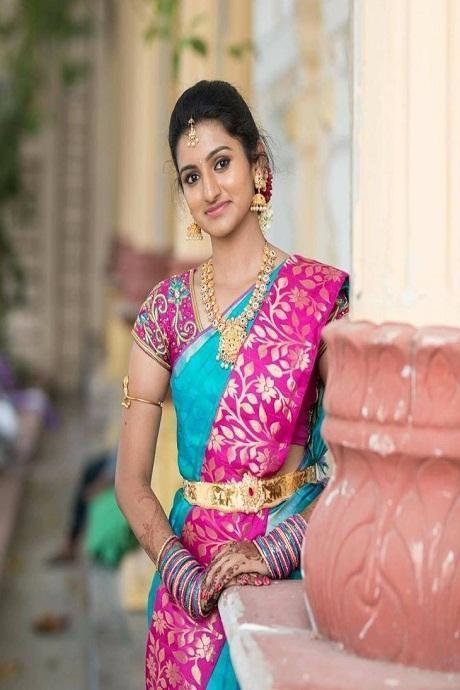 Intriguing Shining Admiral Blue and Pink Combination Saree | Saree designs,  Designer sarees online, Wedding saree collection