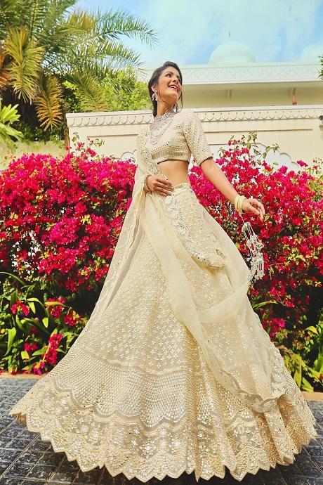 Rose taupe color latest designer lehenga choli for reception and weddi –  Joshindia