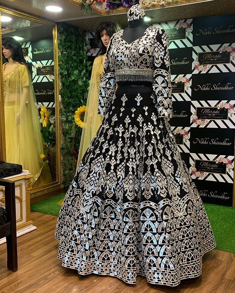 Navaratri Special Butter Silk Top, Bottom & Dupatta In Heavy digital Print  And Glued Real Mirror Work Fu… | Mirror work lehenga, Indian bride outfits, Lehenga  choli