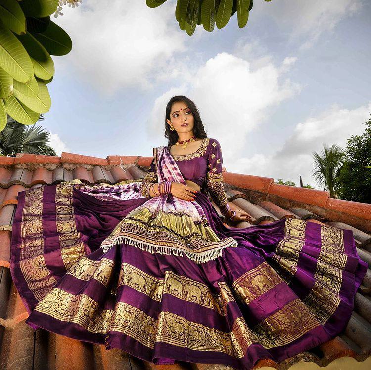 Pakistani Bridal Lehnga in Purple Color for Wedding – Nameera by Farooq
