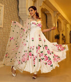 Buy Party Wear Attractive Royal White Color Heavy Gown