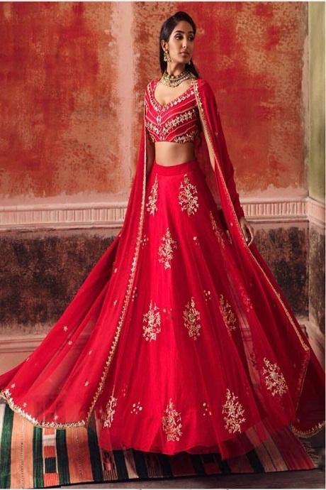 Bridal Wear Stitched Trendy Ladies Red Lehenga at Rs 40000 in Faridabad |  ID: 12418136473
