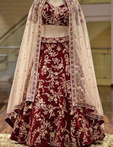 Wine Multi Colour Handwork Velvet Bridal Lehenga, Lehnga, Wedding Lehenga,  Indian Outfit, Indian Dress - Etsy