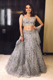 Gray Colored Soft Silk Designer Net Lehenga Choli TDS2906