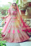 Blissful Pink Colored  Heavy Thread Lehenga Choli TDS4659