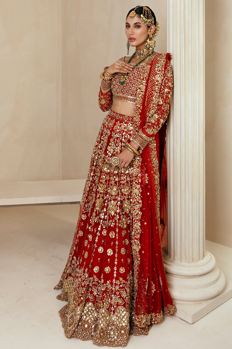 RE - Pink Colored Faux Georgette Emboidered Work Lehenga Choli - Party wear  lehengas - Lehengas - Indian