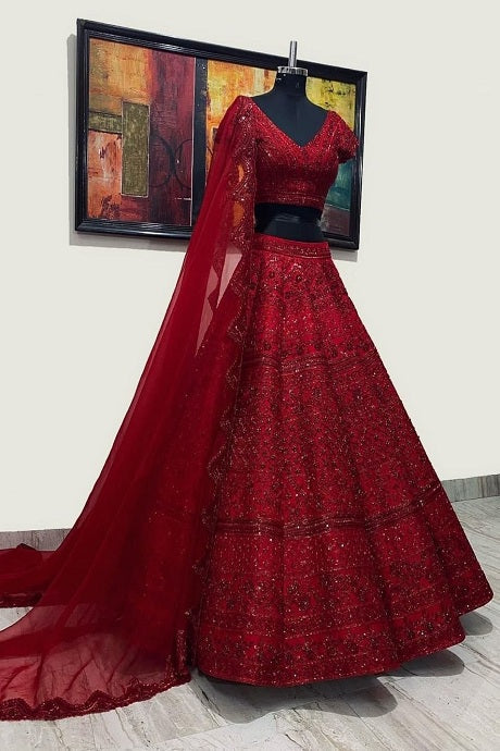 Dashing Floral Thread Work Lehenga Choli With Dupatta For Party Wear –  Cygnus Fashion