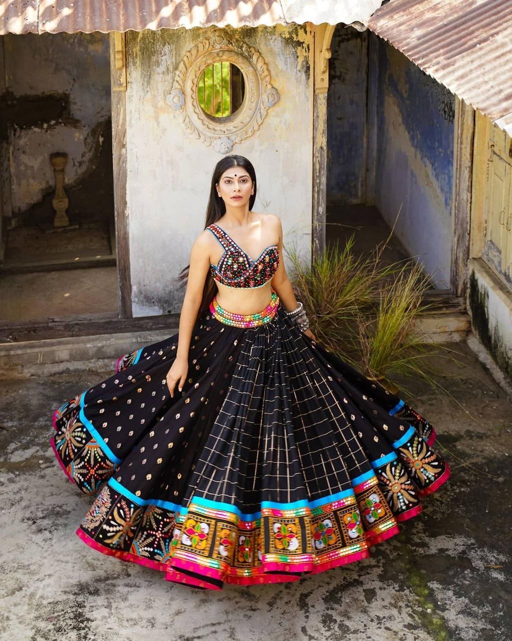 Black Party wear Embroidery Lehenga Choli Dupatta – mahezon