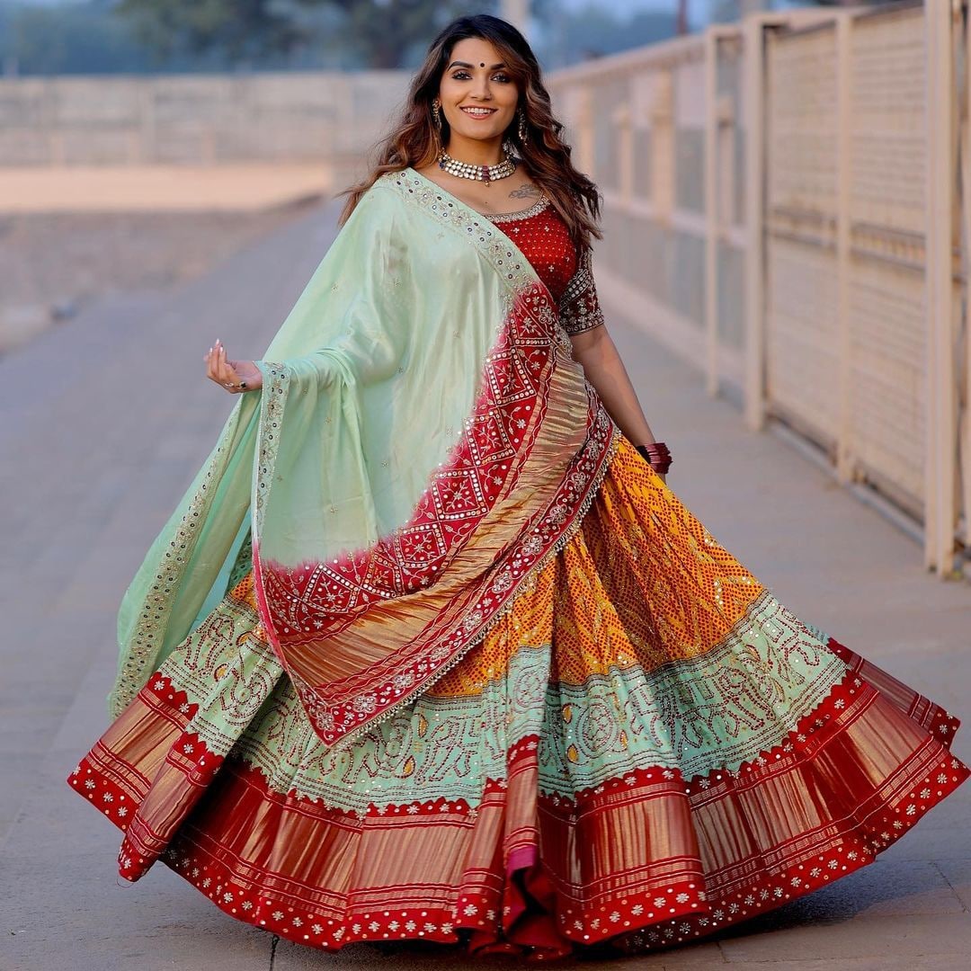 Multi-Color Flared Ghaghra Choli