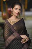 Immaculate BIack Color Soft Silk Cotton Saree B6022