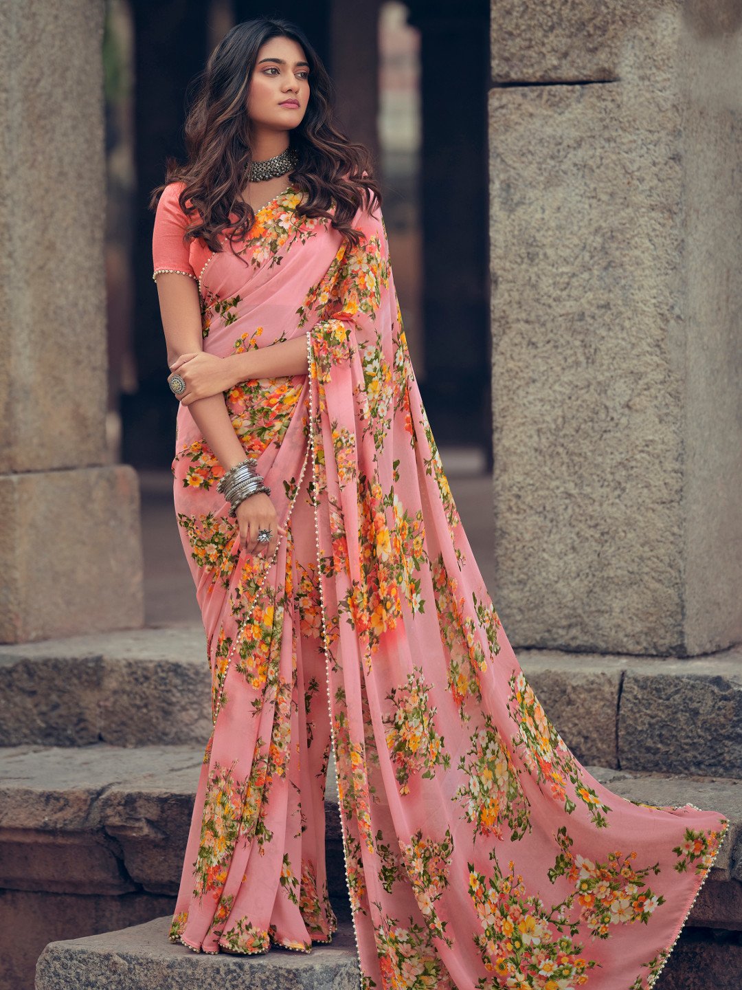 Georgette Daily Wear Saree at Rs 790 in Surat | ID: 14227900730