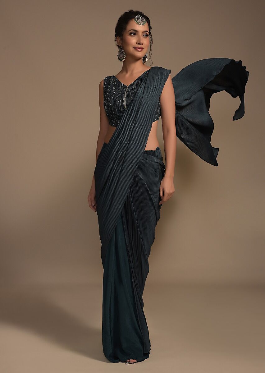 Elegant Grey Organza Silk Saree - Monastoor- Indian ethnical dress  collections with more than 1500+ fashionable indian traditional dresses and  ethnical jewelleries.