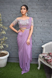 Bright Purple  Zari Woven Handcrafted Ikkat Saree For Party Wear